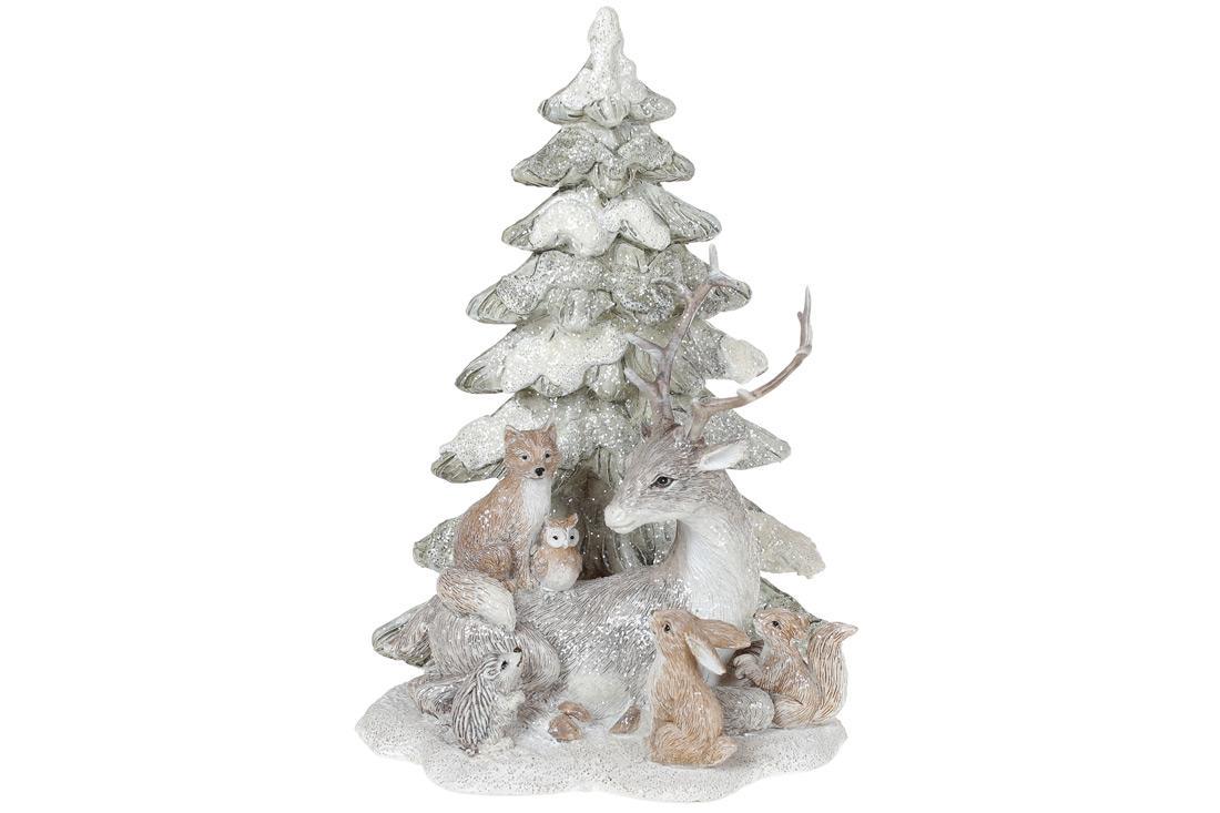 Декоративная статуэтка BonaDi Лесные жители у ёлки 20 см (707-517)