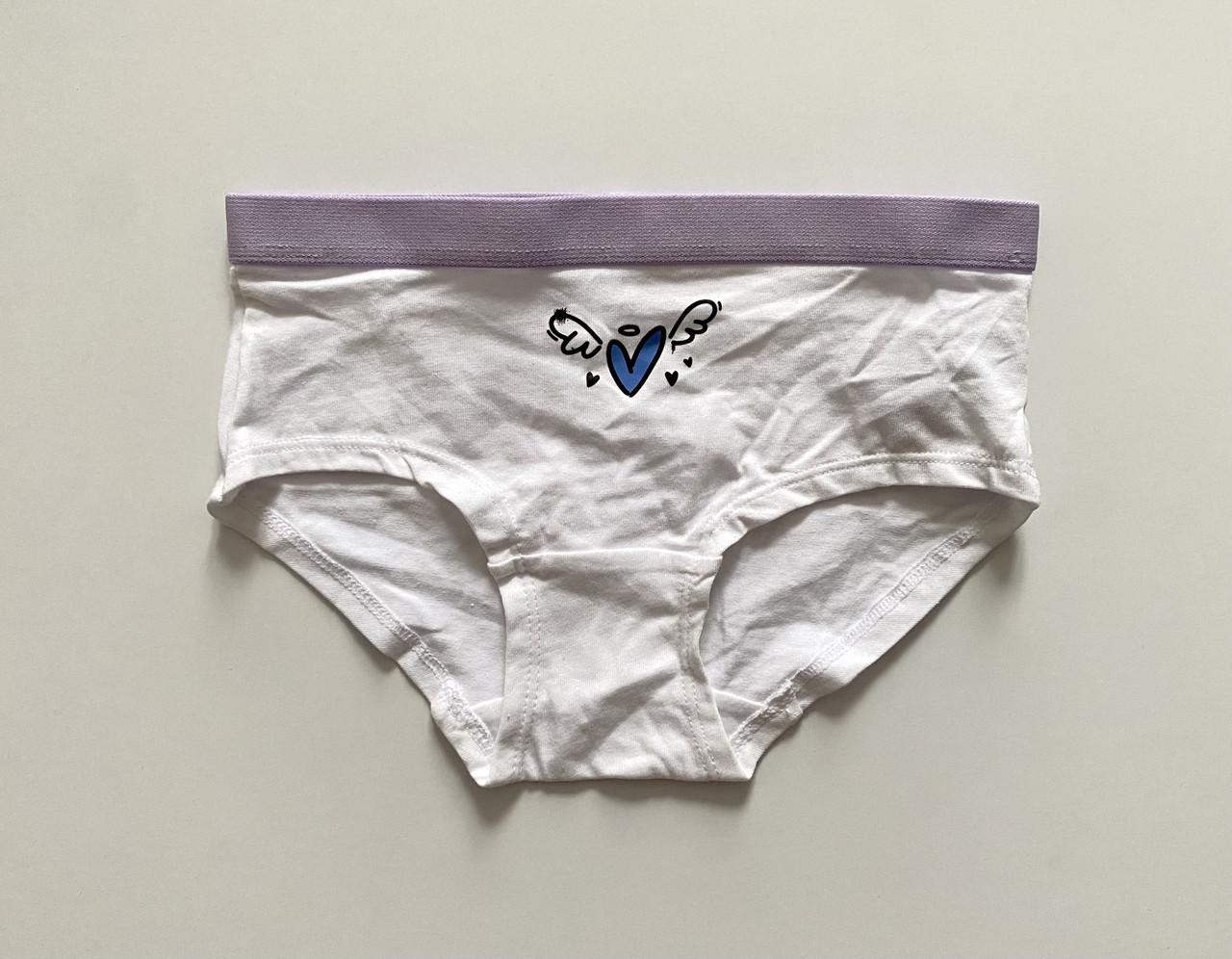 Труси-плавки на дівчинку з принтом сердечка Primark 128 см на 7-8 років Білий (2619544038)