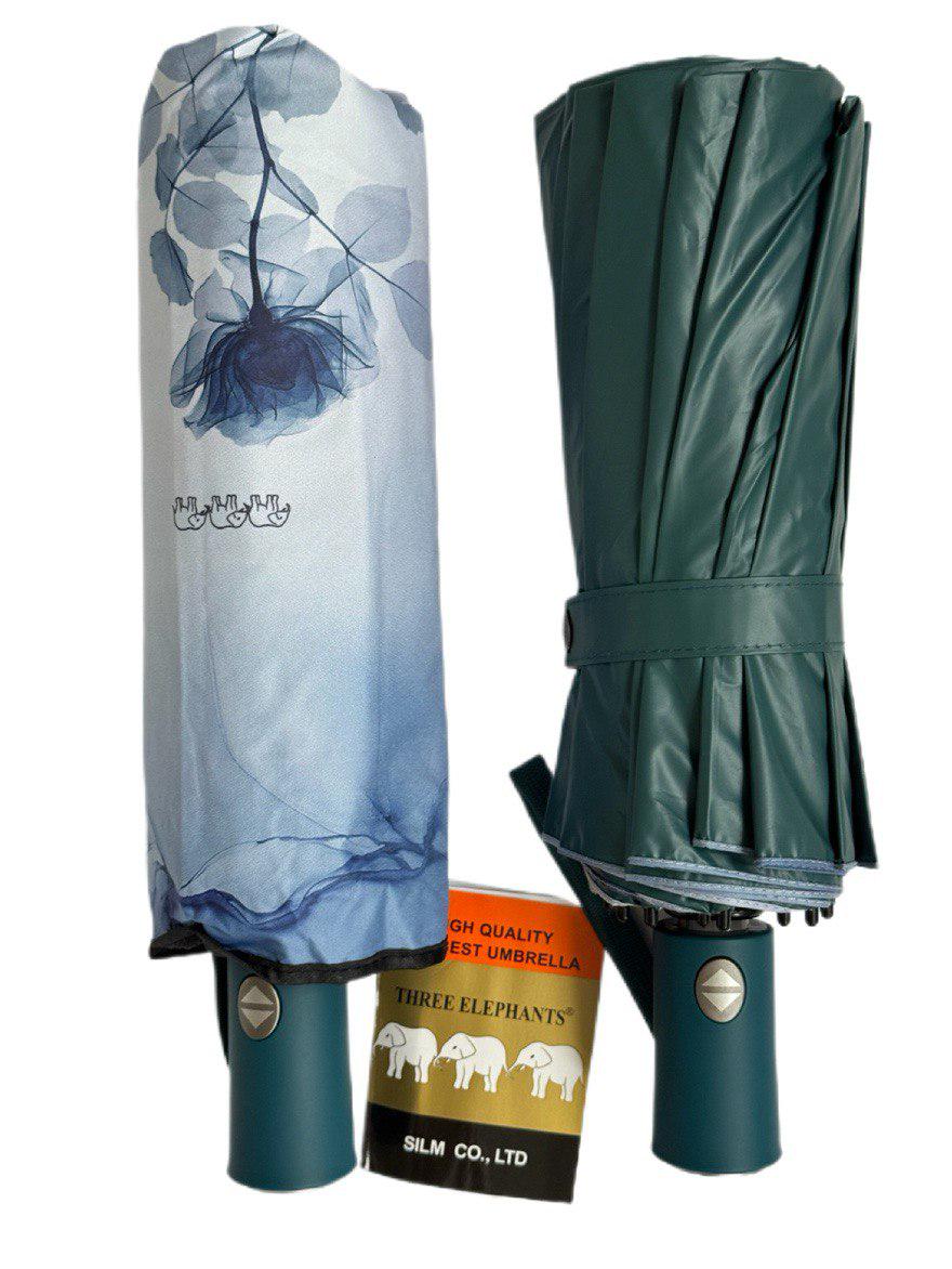 Парасолька-автомат жіноча Три Слона з квітами та однотонним куполом 16 спиць антивітер Синьо-зелений (7569/3) - фото 4 Парасолька-автомат жіноча Три Слона з квітами та однотонним куполом 16 спиць антивітер Синьо-зелений (7569/3) - фото 4