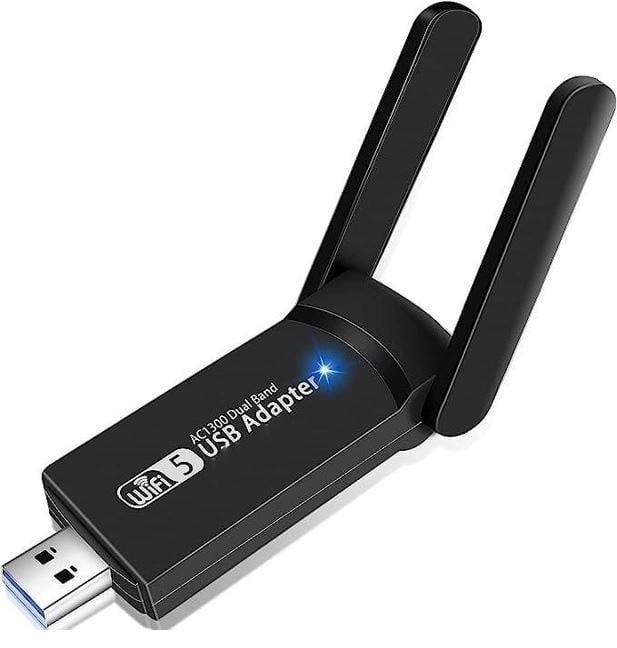 Адаптер Mu-MIMO RTL8812BU WiFi USB3.0 1300 Mbps 2,4G+5G 802.11ac 2х3 дБ (11180148)