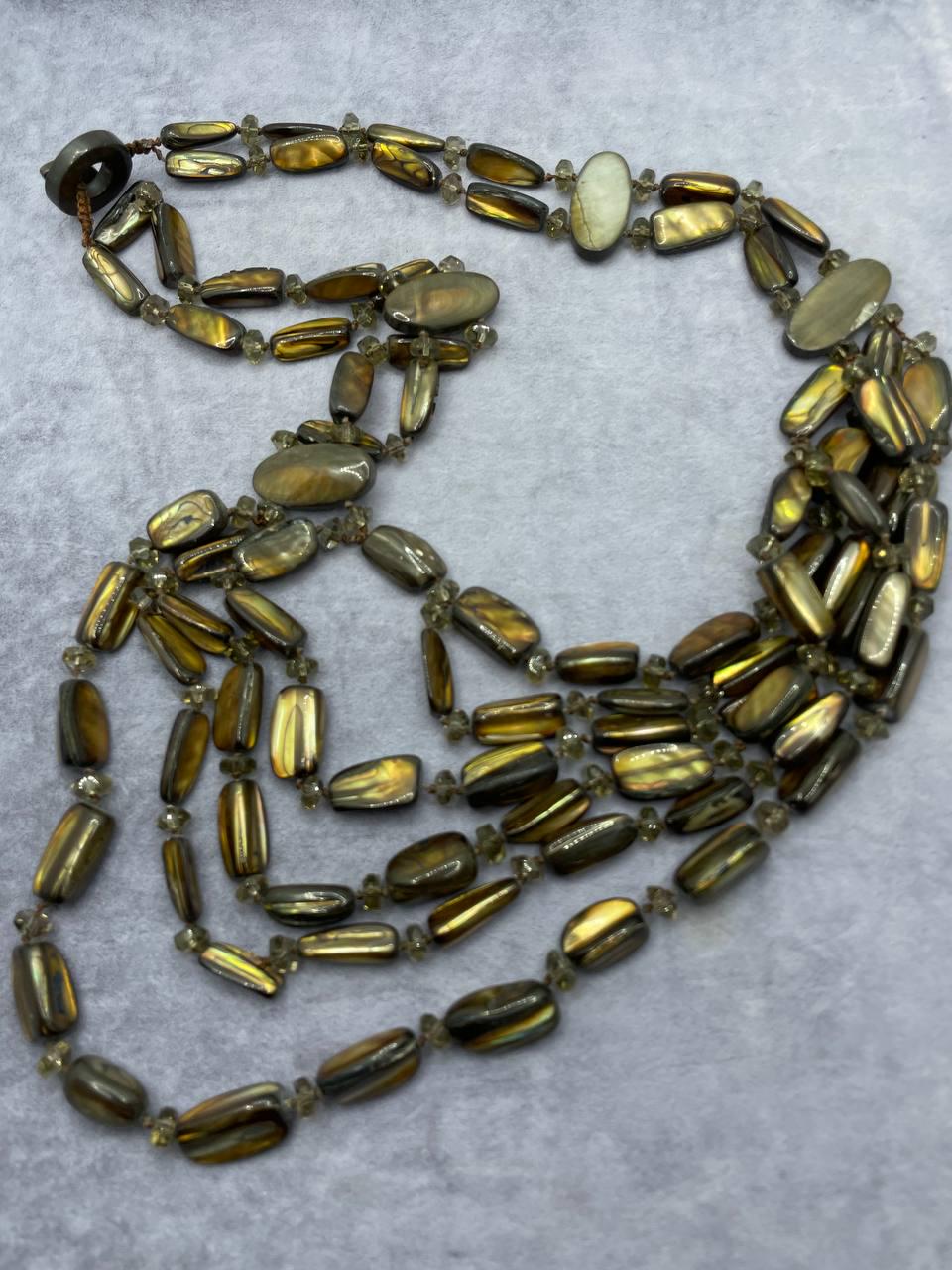 Намисто перламутр 50-70 см Коричневий (1244)