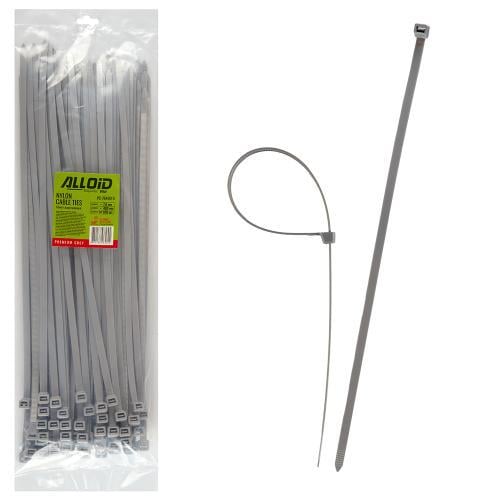 Хомут пластиковый Alloid 7,6х400 мм 100 шт. Серый (00000062850)
