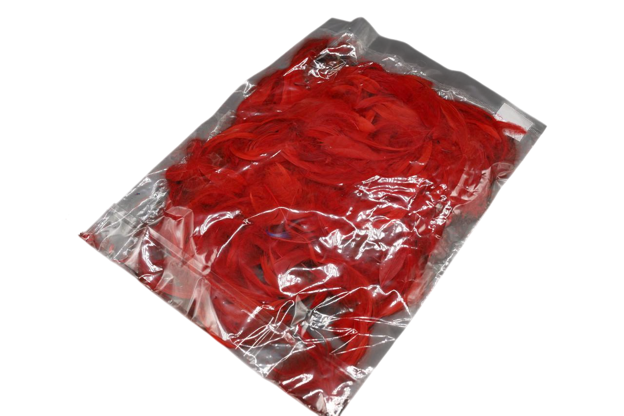 Перья декоративные натуральные 10 г Красный (KR-047)