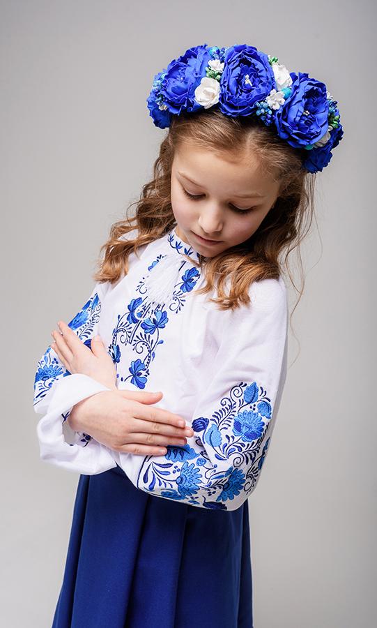 Вышиванка детская для девочки Вышиваночка р. 134 Белый (919-3)