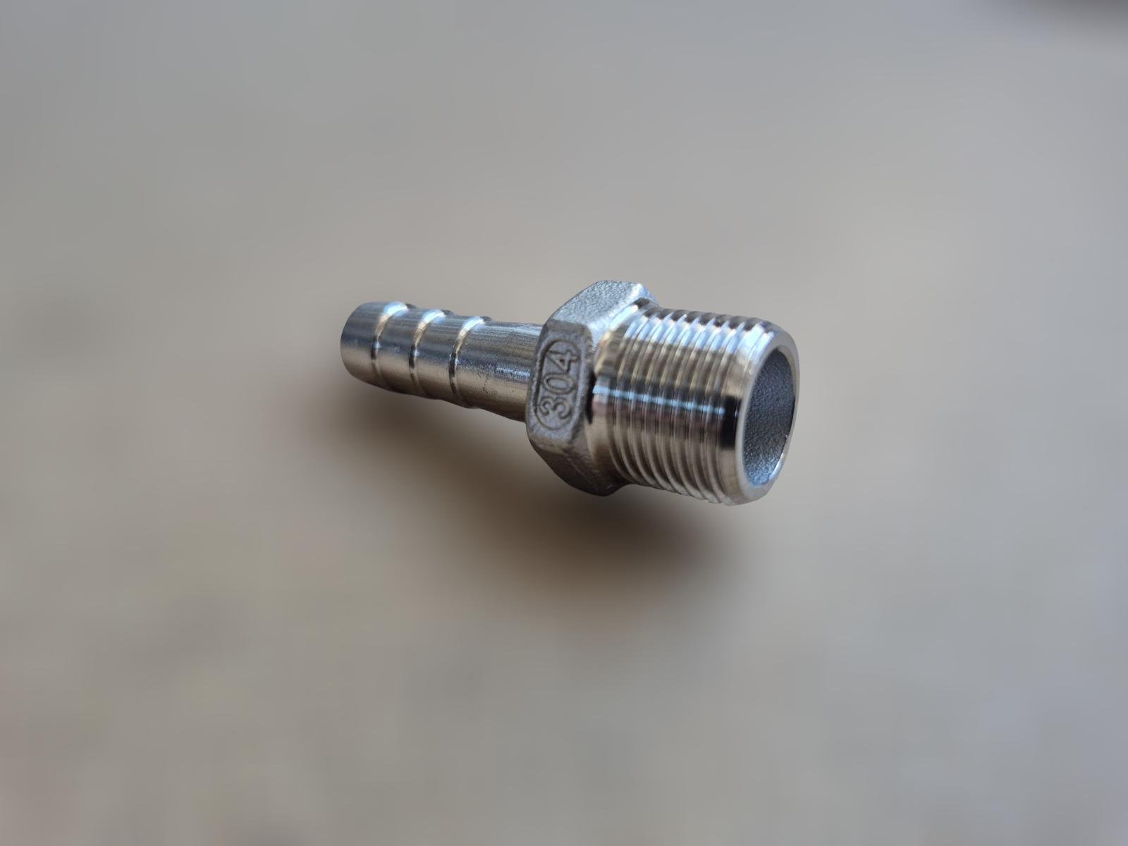 Штуцер шланговий різьбовий DN10 AISI304 BSPP Class-150 ялинка н/ж сталь 10 мм 3/8" (29203310) - фото 10