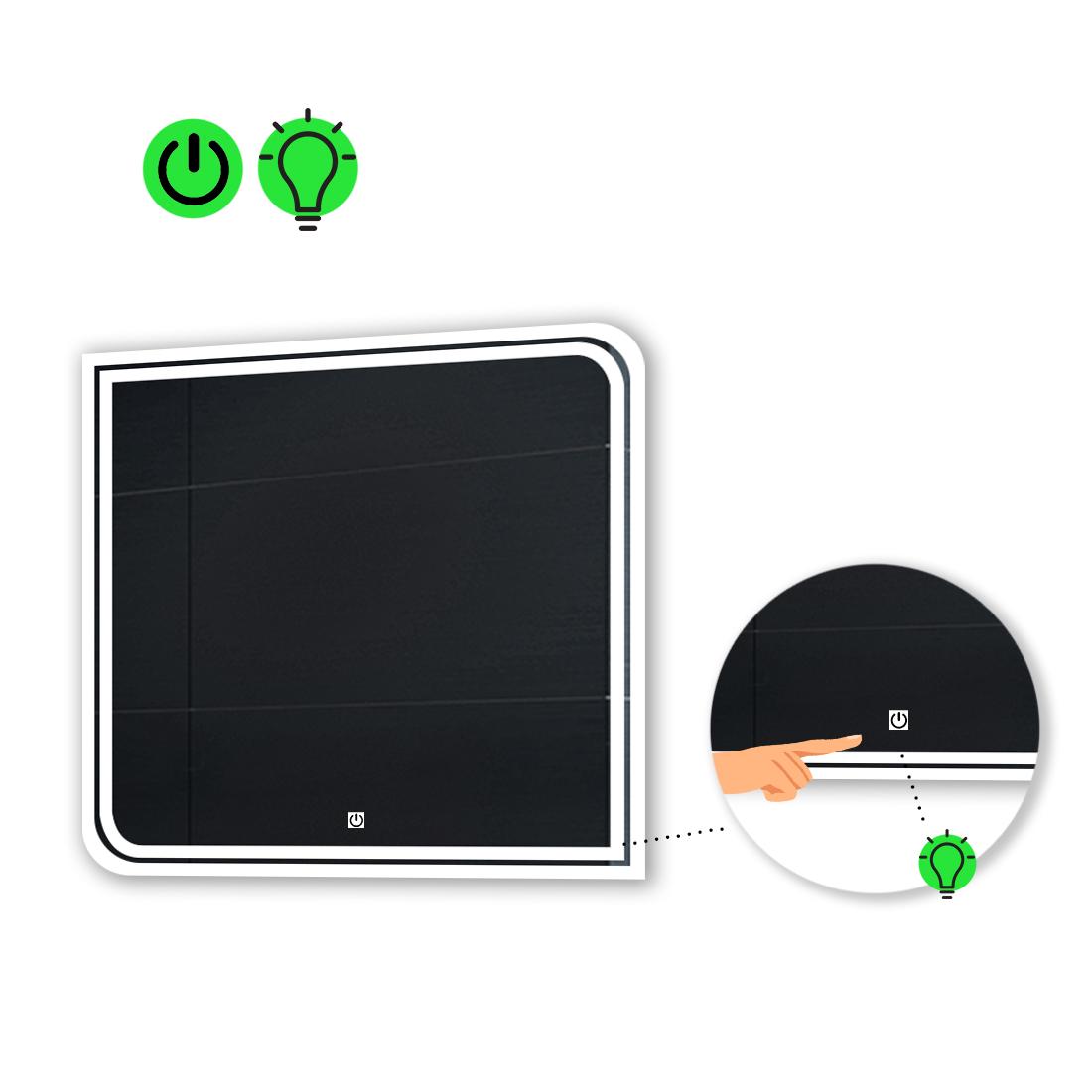 Зеркало с LED подсветкой Federica с сенсорной кнопкой управления 60x60 см (Federicak02)