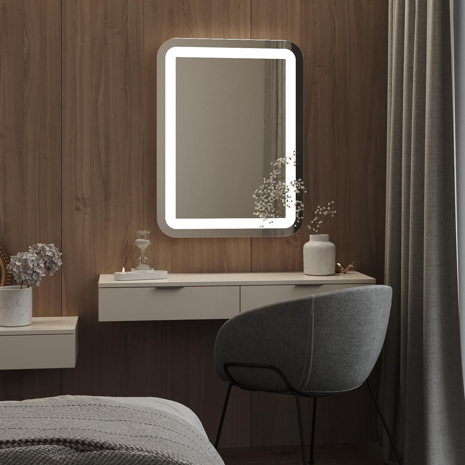 Зеркало с подсветкой Moreli София/Эльче 700х500 мм и кнопочным управлением