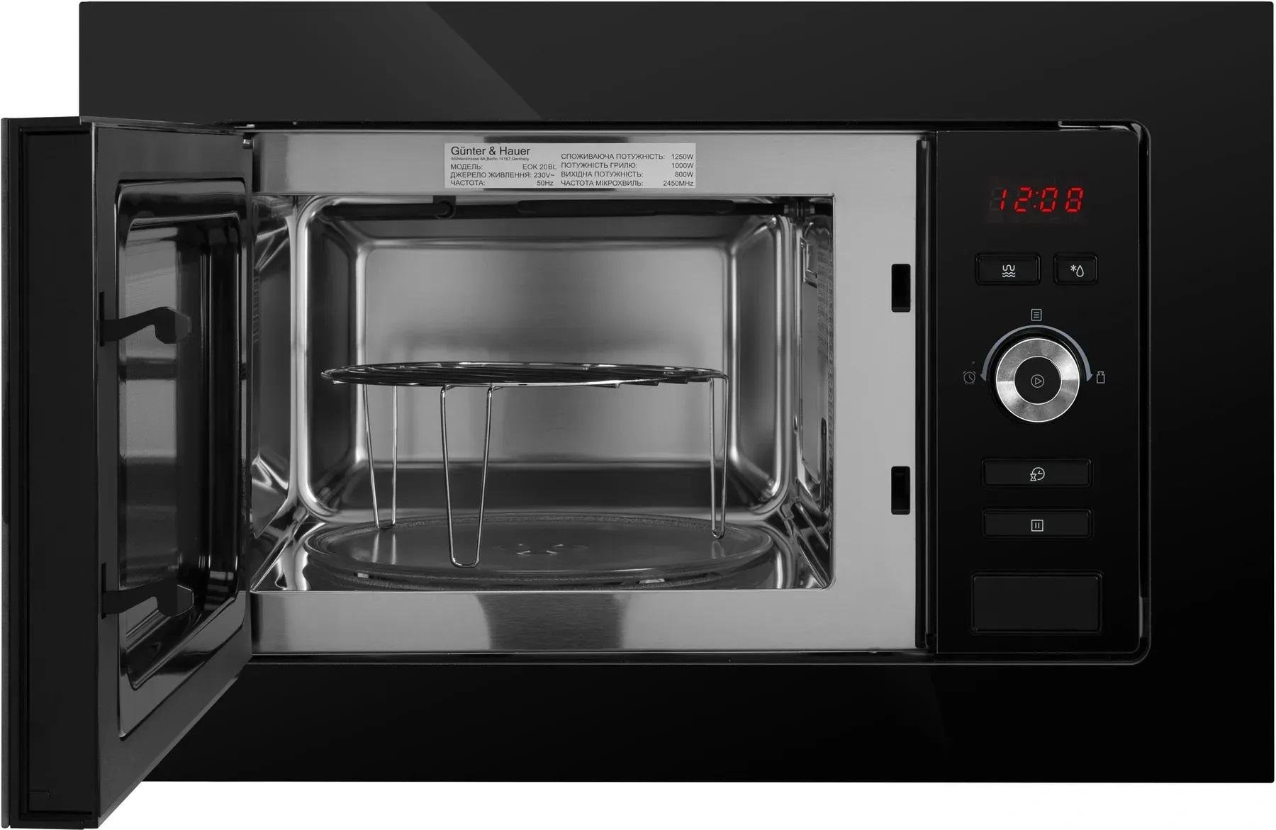 Микроволновая печь с грилем Gunter&Hauer EOK 20 BL Встроенная стильная мощная - фото 5