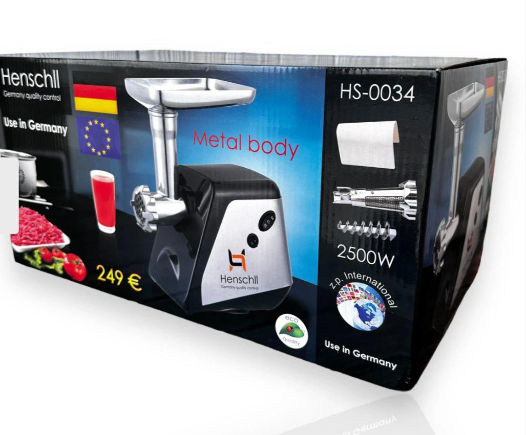 М'ясорубка Henschll HS-0034 2500W електрична із соковижималкою (HS-0034) - фото 6 М'ясорубка Henschll HS-0034 2500W електрична із соковижималкою (HS-0034) - фото 6