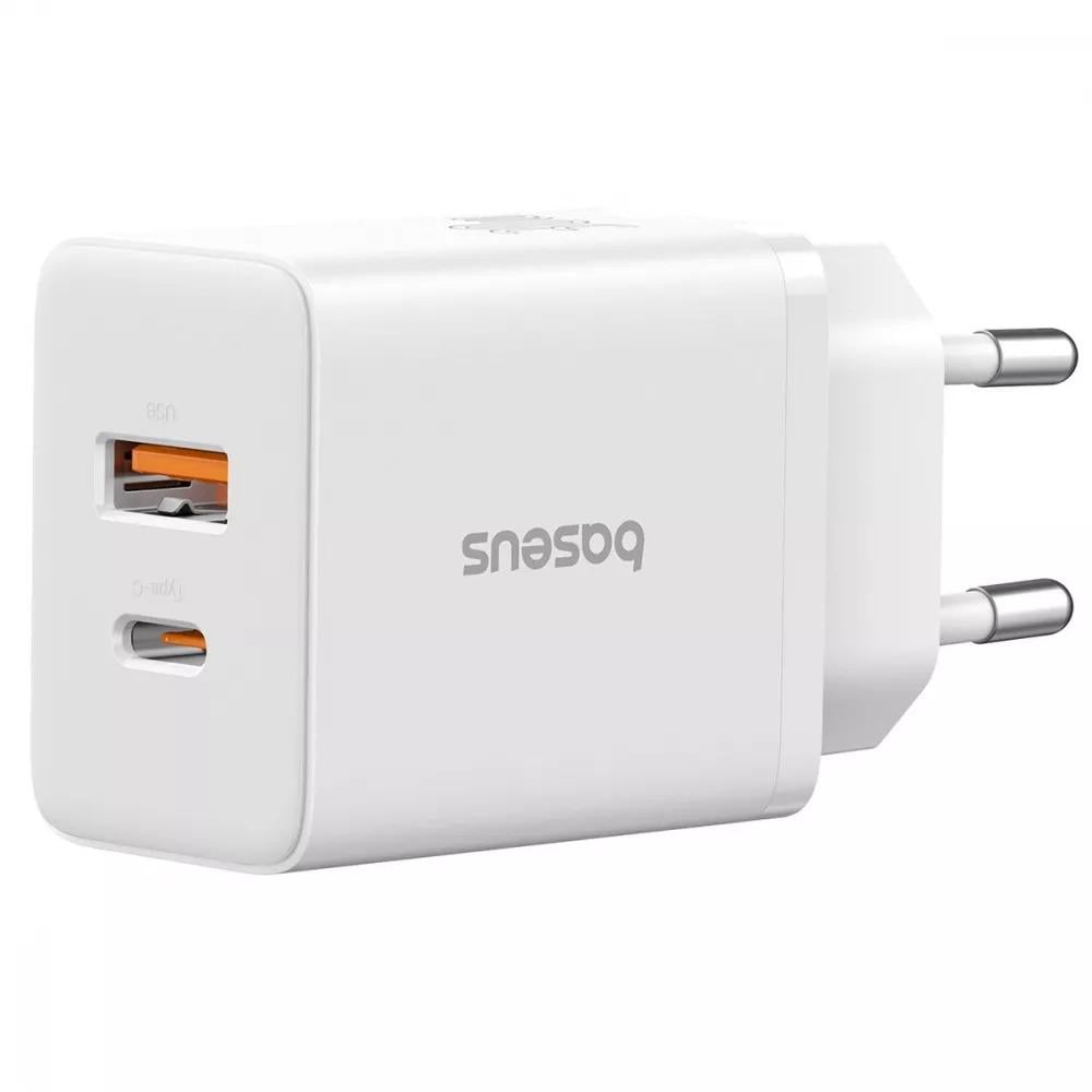Мережевий зарядний пристрій BASEUS Cube Fast Charger 30W Type-C+USB White
