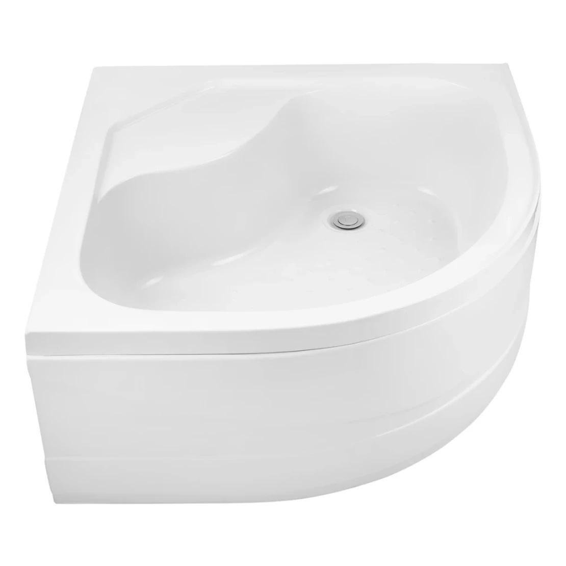 Душовий бокс Kroner KRP Harz C.Т.G. 214х90 напівкруглий зі склом 4 мм з піддоном 90х90 см Білий (CV029564) - фото 5