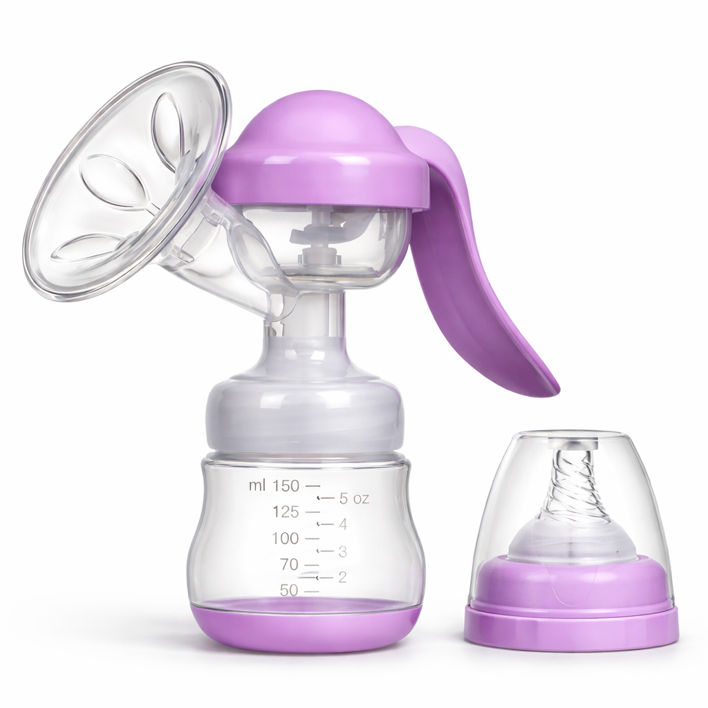 Комплект ручного молокоотсоса OEM-Tuning с бутылочкой и соской для удобного кормления 150 мл