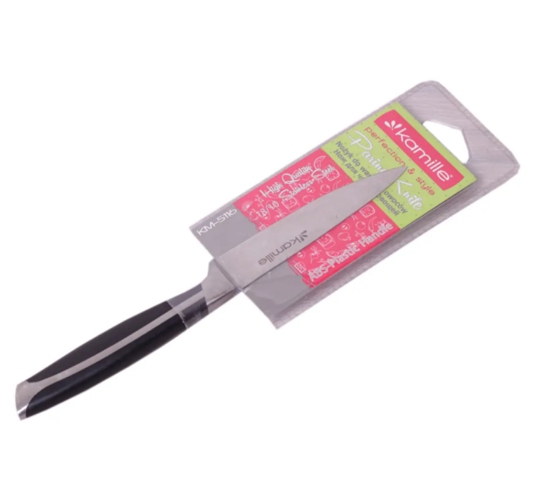 Нож кухонный Kamille KM-5116 для чистки овощей с ручкой из ABS пластика (NA002054)