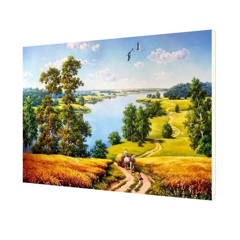 Картина по номерам Lesko DIY X2079 "Лето в деревне"