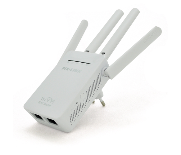 Підсилювач Wi-Fi сигналу VOLTRONIC LV-WR09 із чотирма антенами 300 Мбіт/с 2.4 ГГц Білий (30471956)