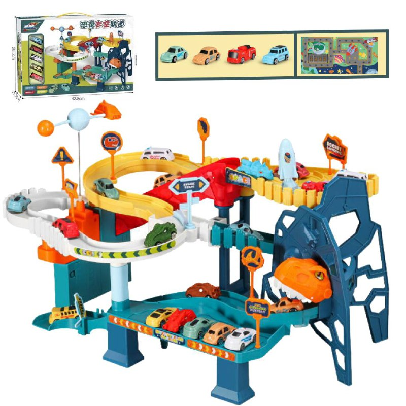Дитячий ігровий паркінг з музикою Fun Game Dinosaur Space Orbit 5506 А спуск з 4 машинками (1831167150) - фото 3 Дитячий ігровий паркінг з музикою Fun Game Dinosaur Space Orbit 5506 А спуск з 4 машинками (1831167150) - фото 3