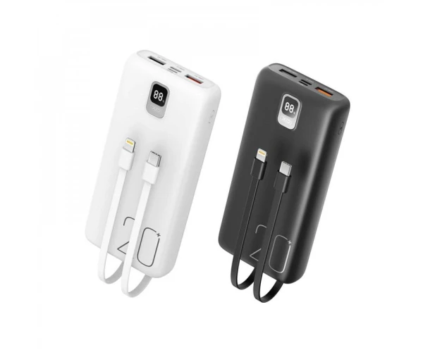 Батарея портативная XO PR185 cable QC22,5W/PD20W 20000 mAh Black - фото 3 Батарея портативная XO PR185 cable QC22,5W/PD20W 20000 mAh Black - фото 3