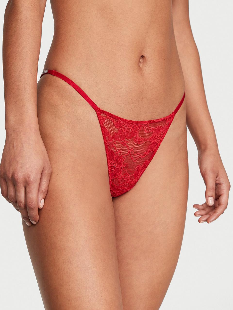 Трусы женские Victoria's Secret Shine Strap V-String XS Красный (2180798348) - фото 1