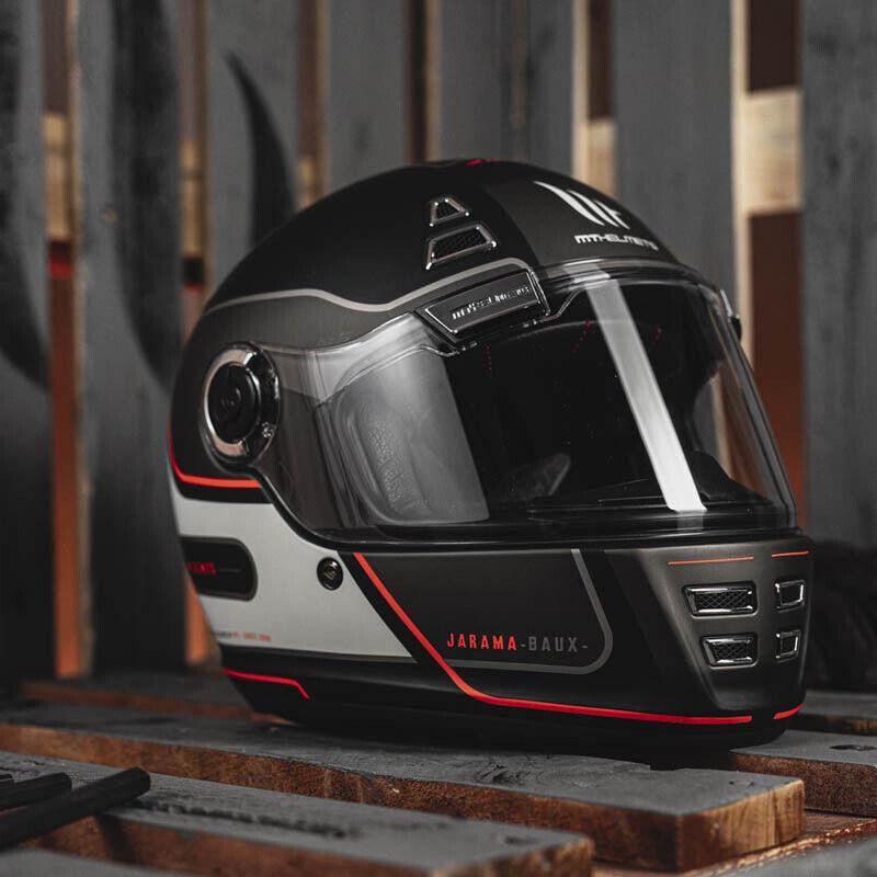 Мотошолом MT HELMETS Jarama Baux E15 L Matt Fluor Red (25112) - фото 3