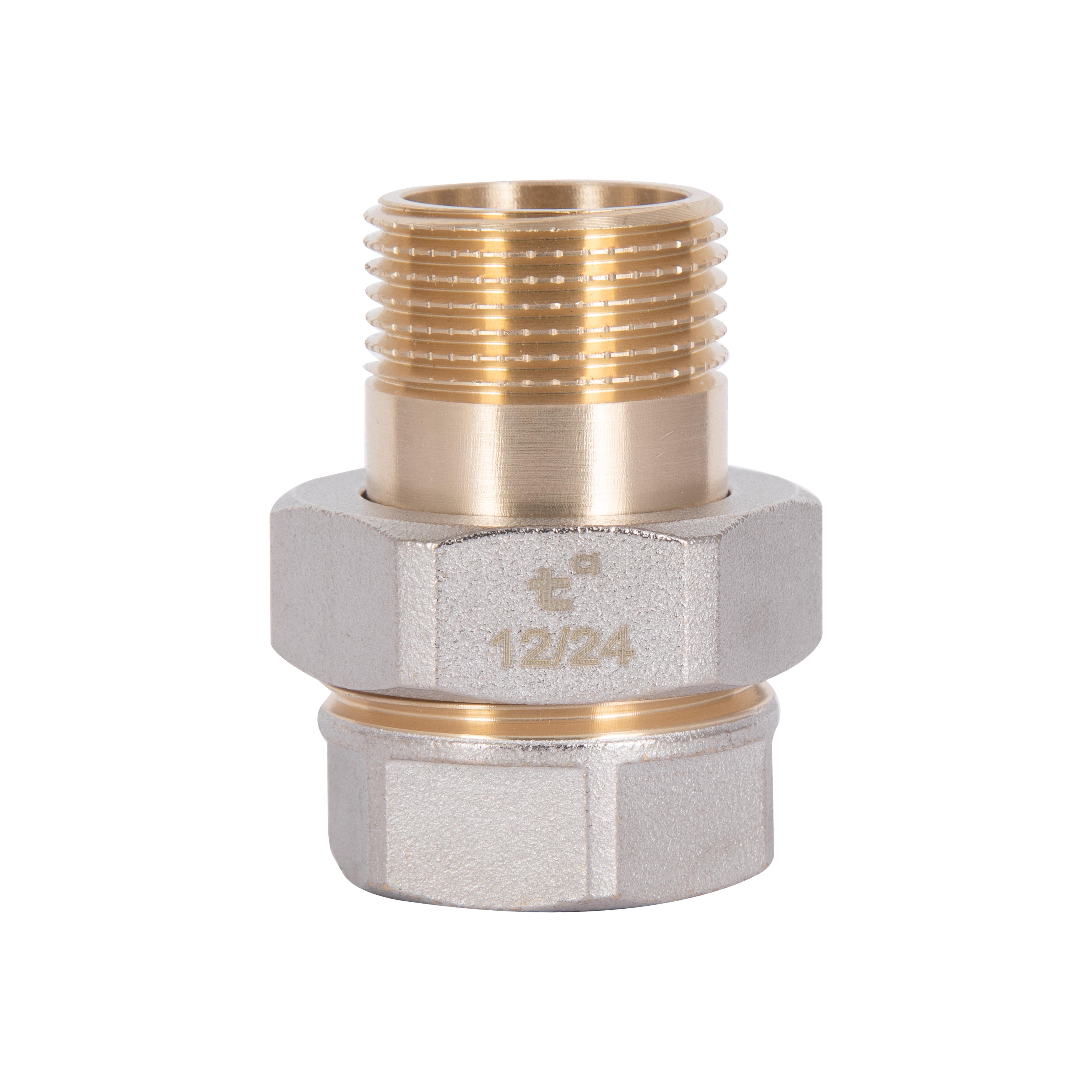 Соединение сгиб-американка Thermo Alliance Base 3/4" ВЗ никелированное прямое (SD190W20) Соединение сгиб-американка Thermo Alliance Base 3/4" ВЗ никелированное прямое (SD190W20)