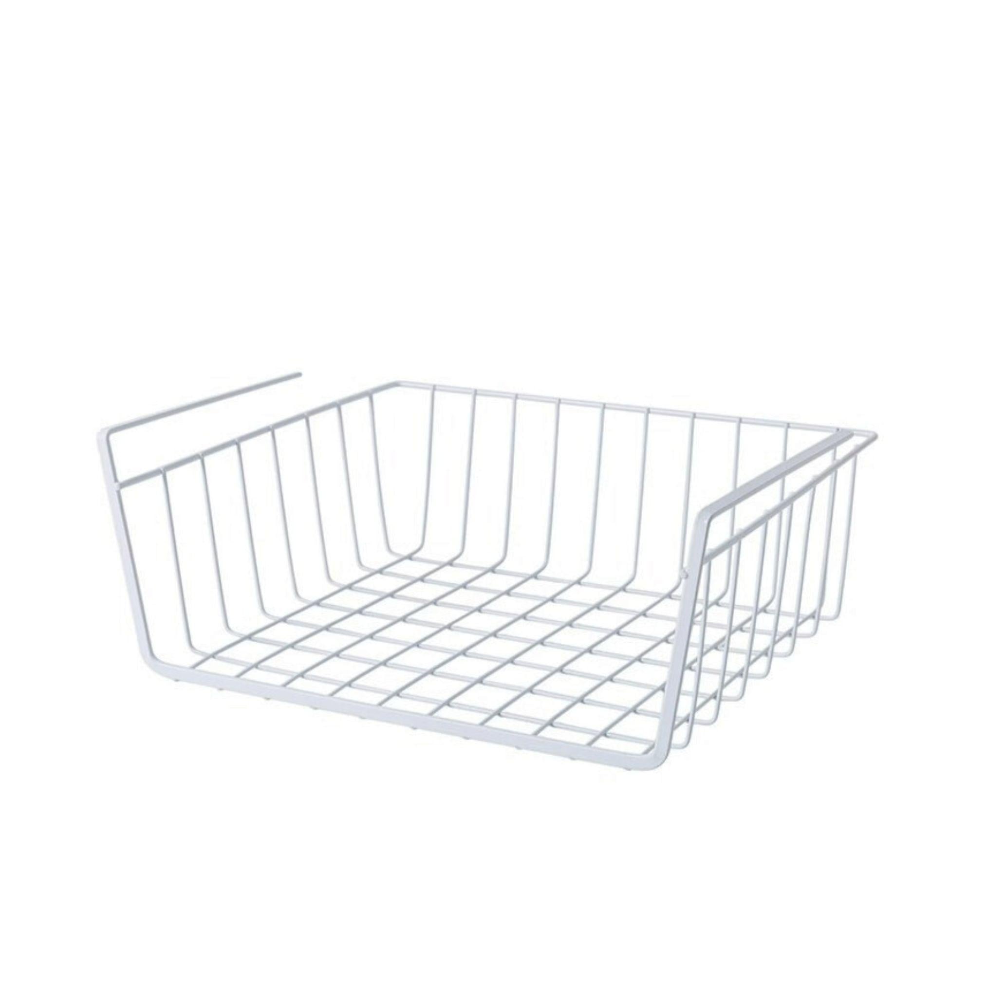 Корзина подвесная на полку в шкаф для хранения Белая (PDKOSH-1367)