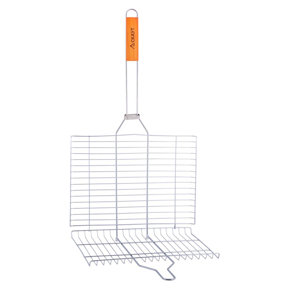 Решетка для гриля Скаут из хромированной стали 36х27х2,5 см (0703)