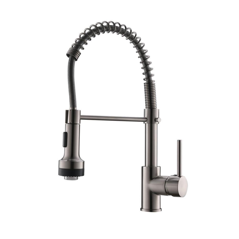 Змішувач кухонний Luxor Lord SS одноважільний нержавіюча сталь з LED підсвічуванням