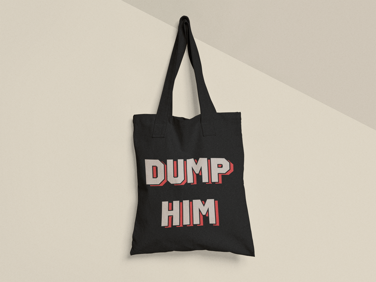 Эко-сумка шоппер с принтом "Dump him" 38х40 см Черный (ПН430-Т1)