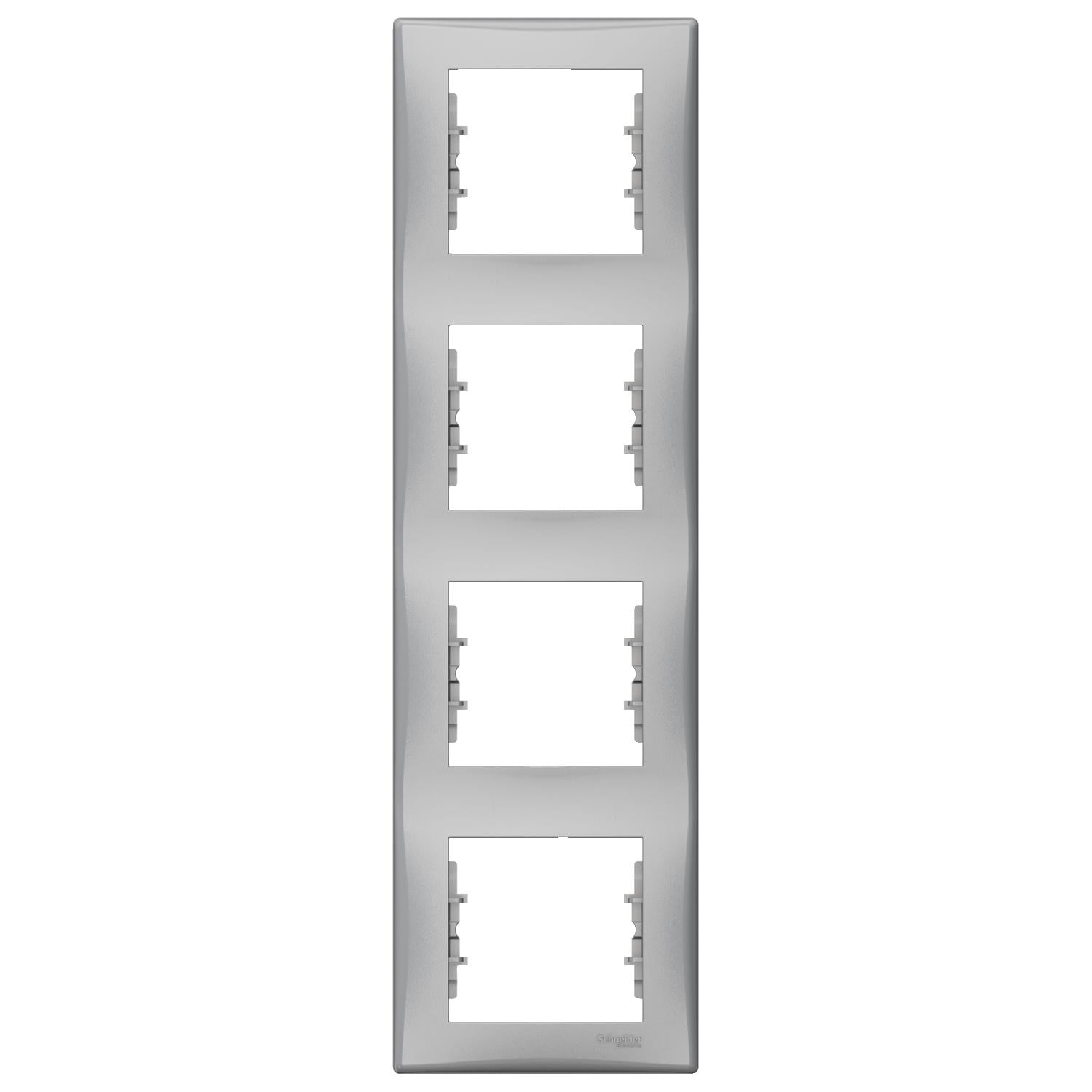 Рамка для розетки Schneider Electric SDN5802060 4-я вертикальная алюминий (88580)