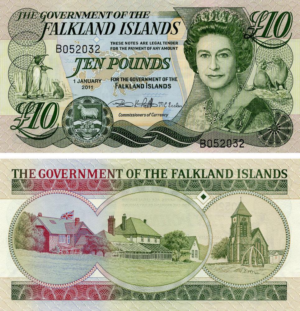 Коллекционная банкнота Фолклендские острова 10 фунтов 2011 UNC (P18)