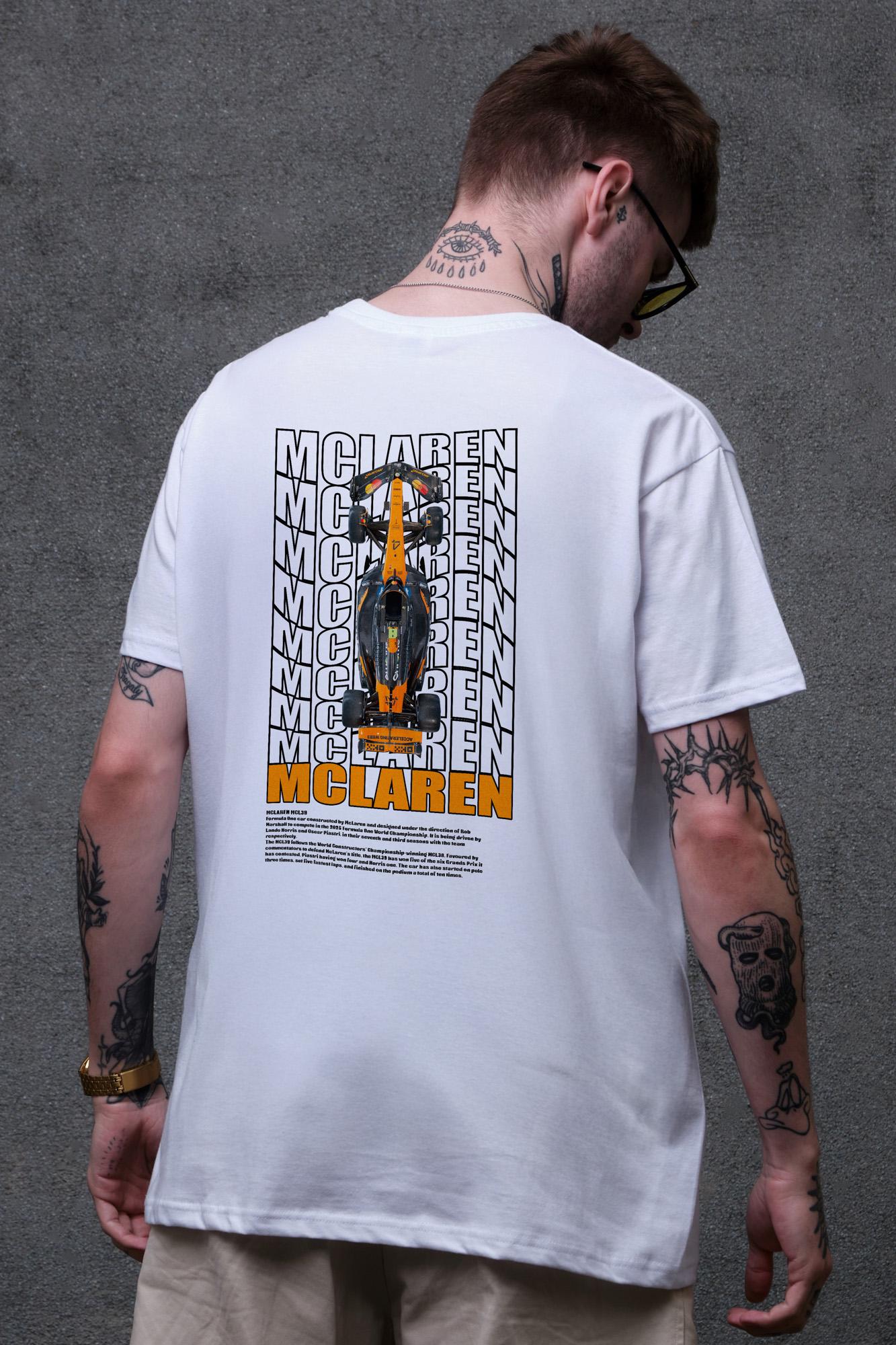 Футболка мужская Without с принтом Mclaren оверсайз L/XL White (L8049650) Футболка мужская Without с принтом Mclaren оверсайз L/XL White (L8049650)