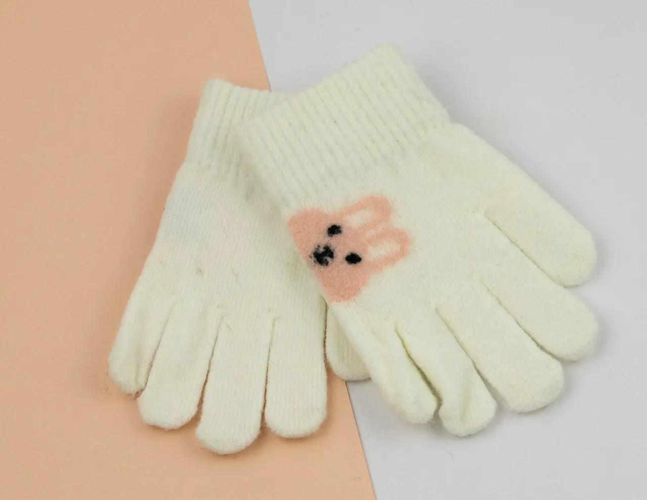 Детские перчатки трикотажные 4-7 лет Белый (24-8-003)