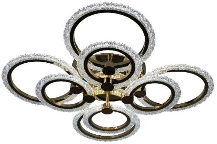 Люстра стельова світлодіодна Valeso V K39557-4+4 GD з пультом 90W (00000140481)