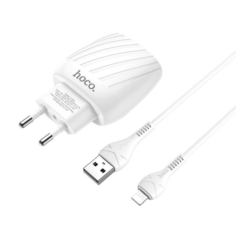 Адаптер Hoco C78A 2USB 2.4A Білий - фото 3