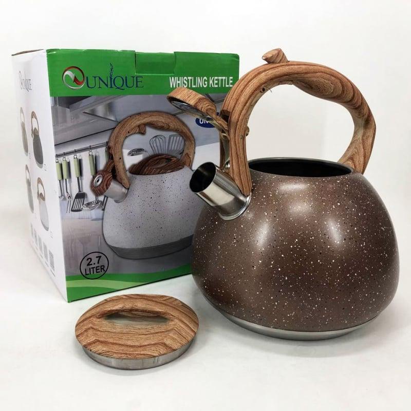 Чайник Unique UN-5306 со свистком 2,7 л Brown (tf5895) - фото 5 Чайник Unique UN-5306 со свистком 2,7 л Brown (tf5895) - фото 5