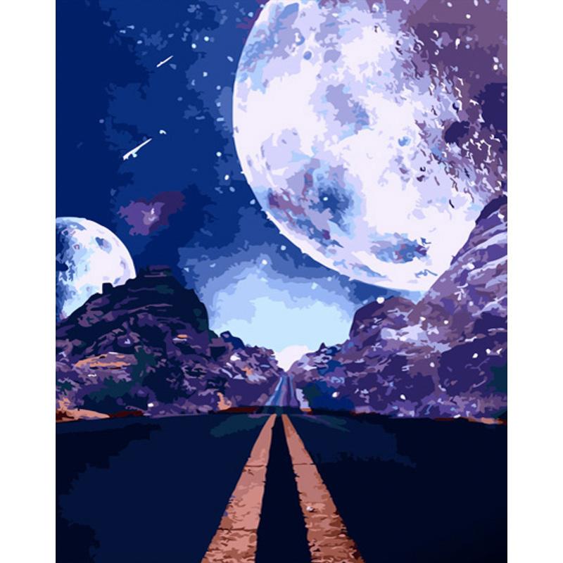 Картина по номерам Strateg Премиум Дорога среди планет 40x50 см (GS663)