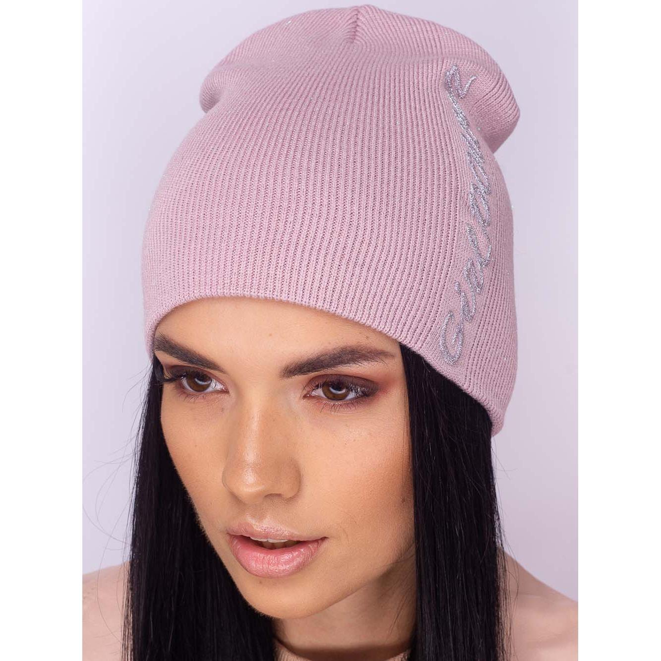 Шапка женская с люрексовой нитью Leks Хрусталь one size светло-лиловый