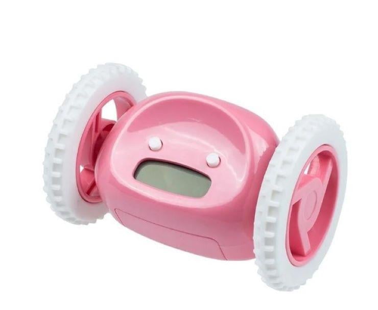 Будильник на колесах EL-1717 убегающий Розовый (3014726ВER)