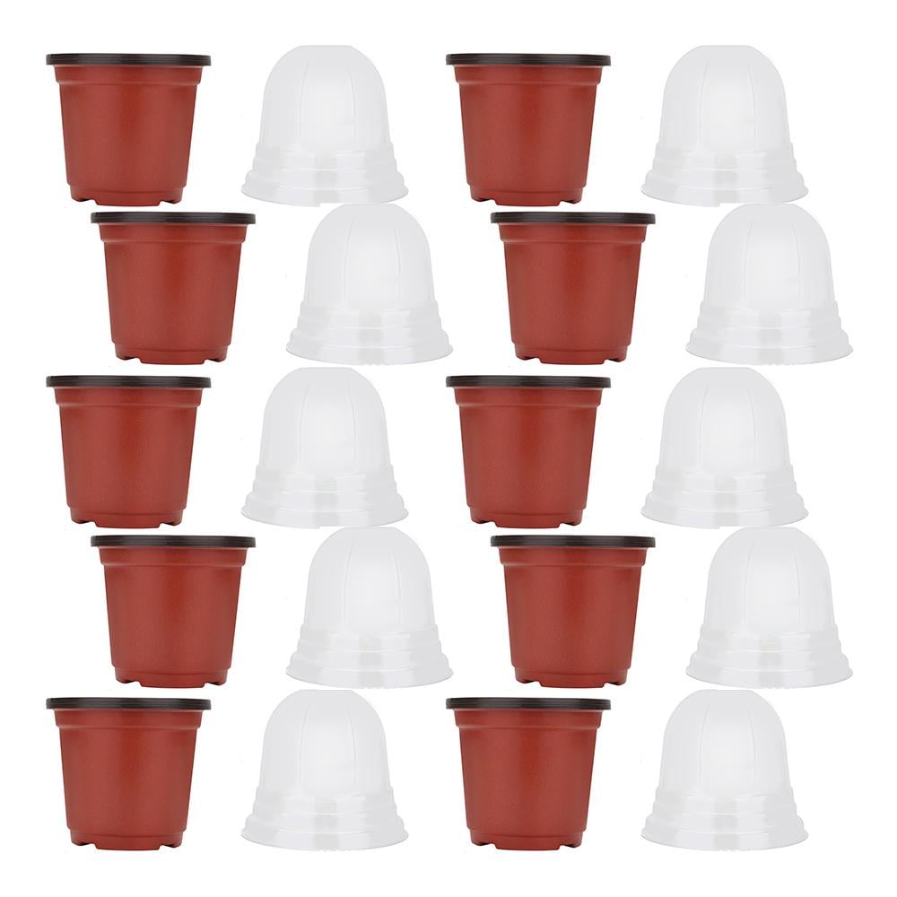 Горщики-стакани для розсади пластикові 10 лотків з кришками пластикові ємності (STKROZ-BRN-0689) - фото 1 Горщики-стакани для розсади пластикові 10 лотків з кришками пластикові ємності (STKROZ-BRN-0689) - фото 1