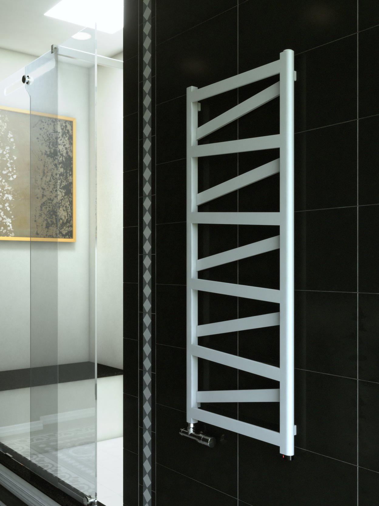 Полотенцесушитель электрический Terma Vipera с ТЭНом One 1230x500 мм White cream (529)