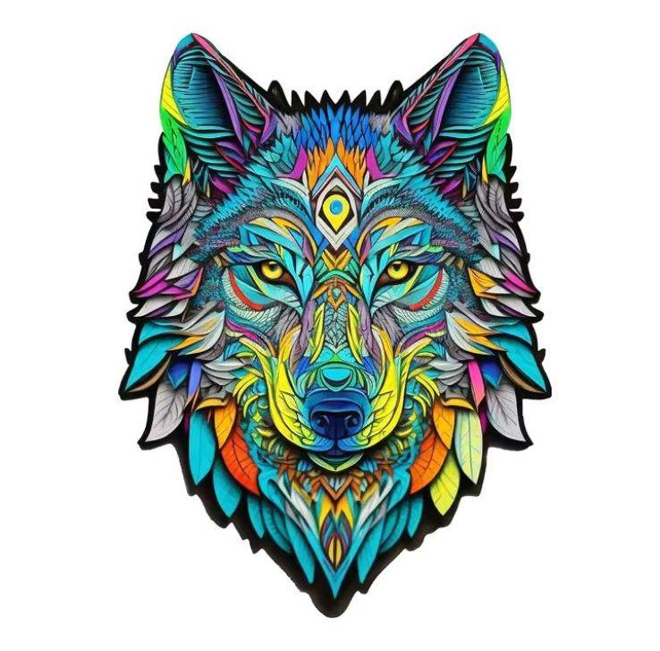 Пазлы деревянные волк А3 (671)