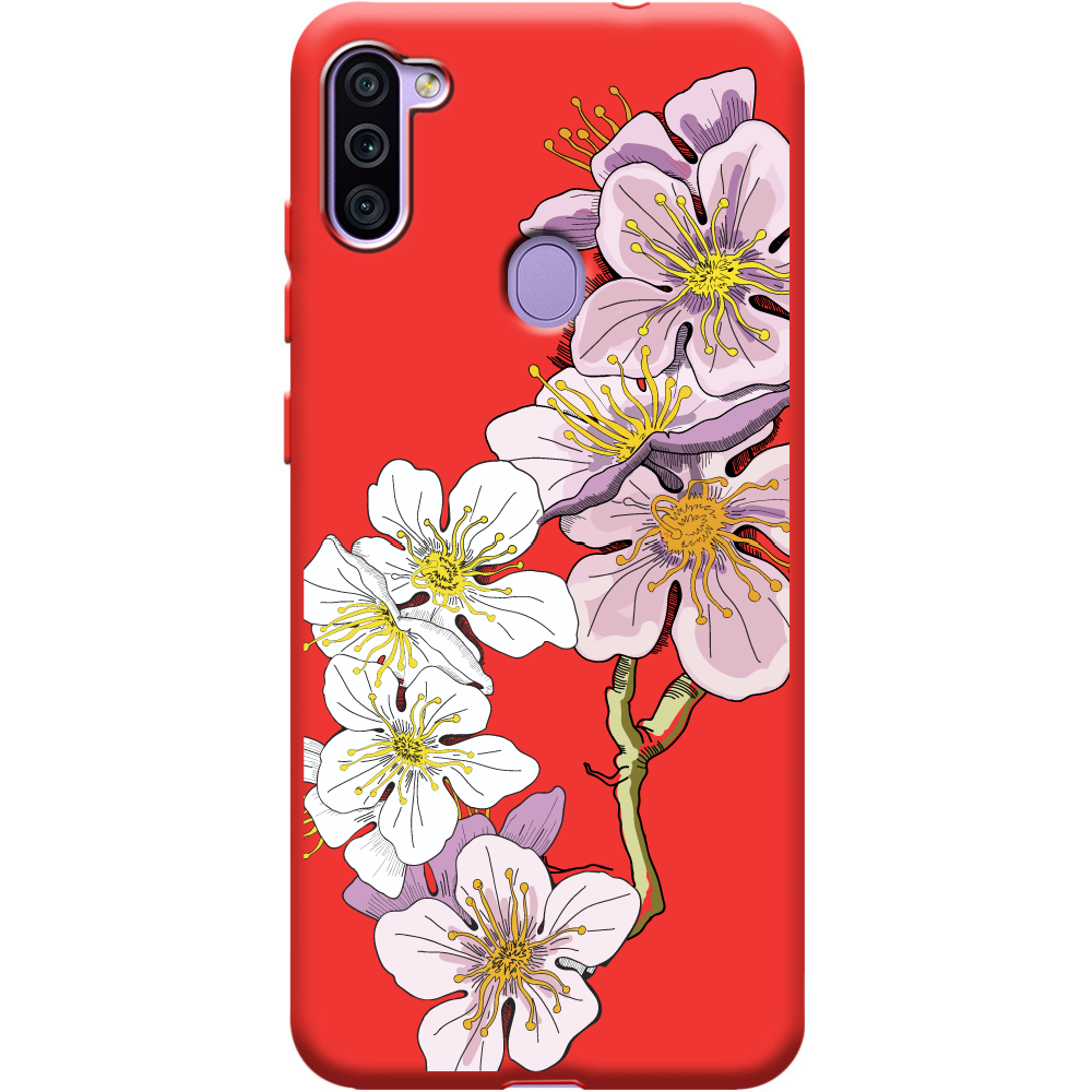 Чехол Boxface Samsung A115 Galaxy A11 Cherry Blossom Красный силикон (39628-cc4-40327)