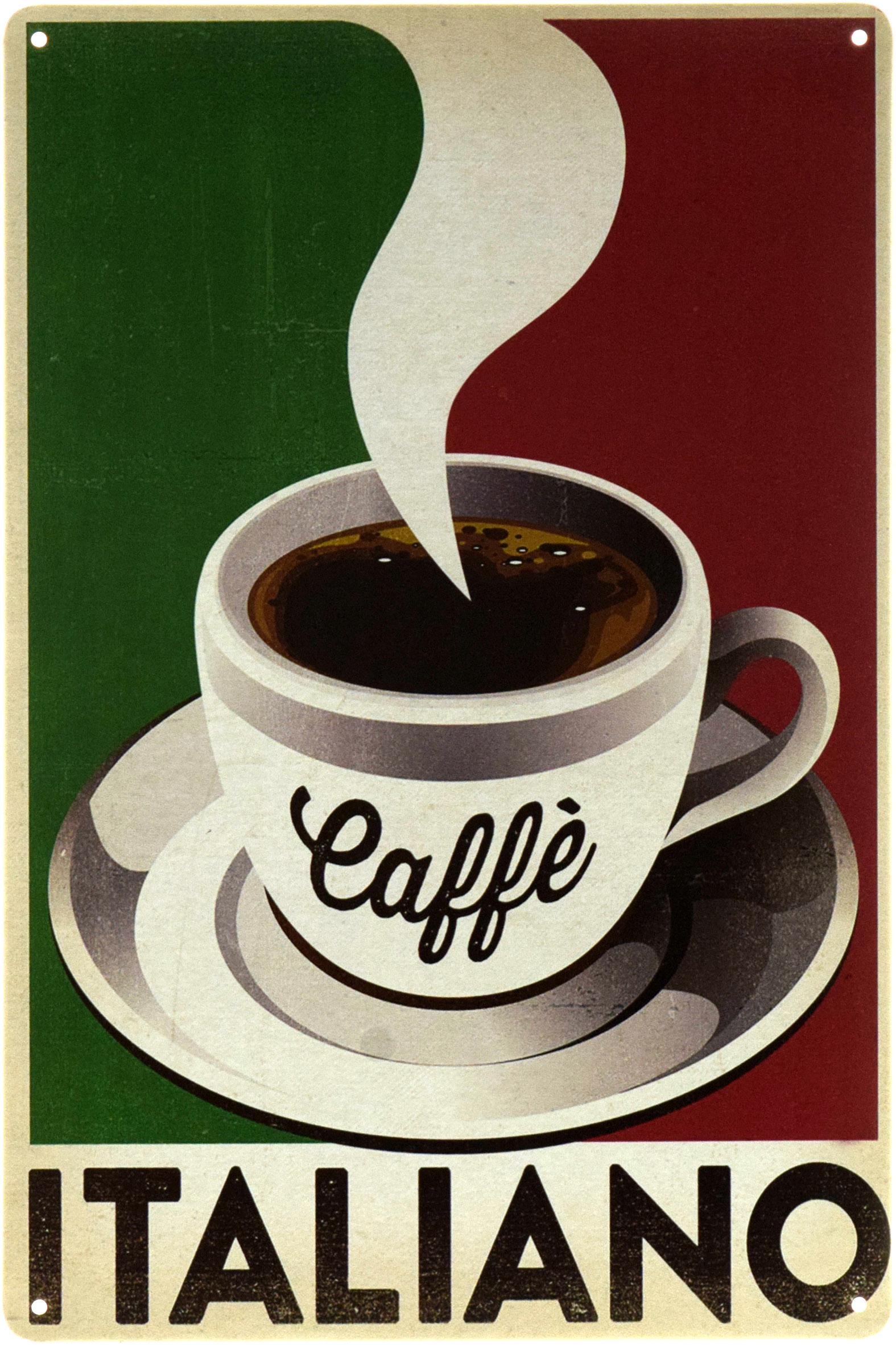 Табличка металлическая Итальянский Кофе/Caffè Italiano 20x30 см