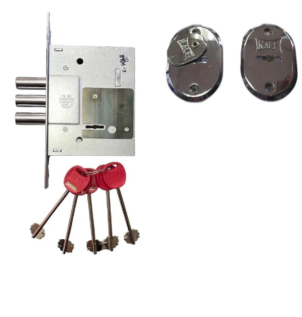 Замок врезной Kale 257 L с накладкой хром