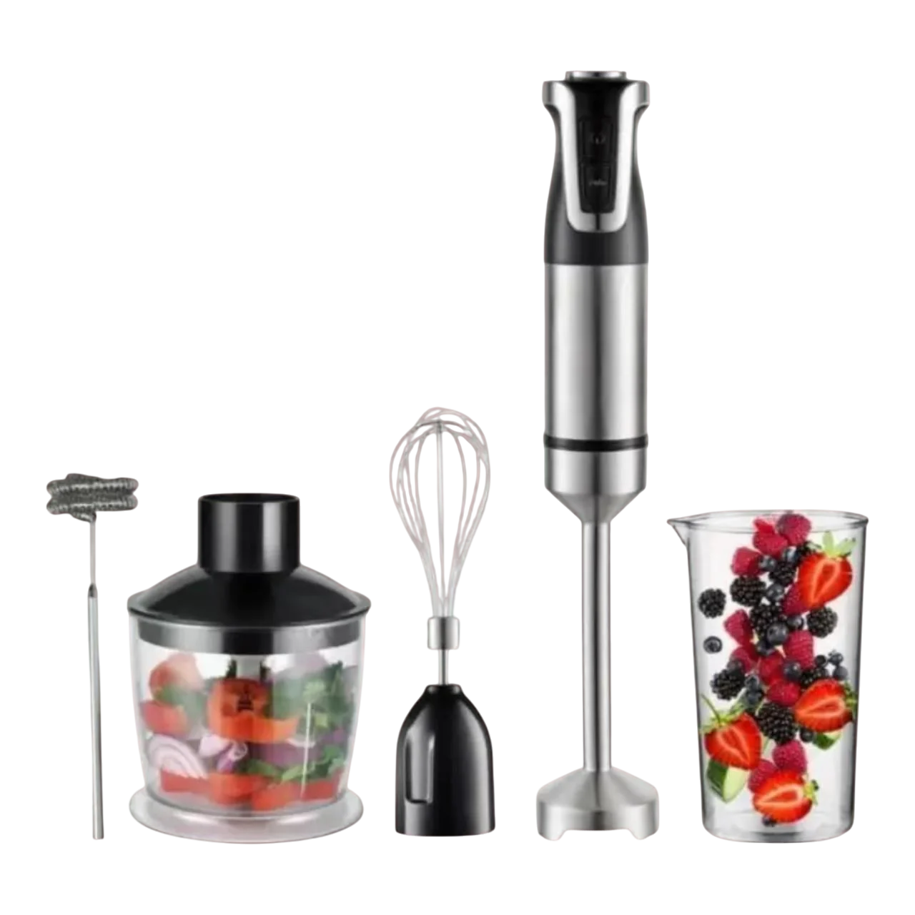 Блендер Zepline ZP-073 5в1 с различными насадками и механическим управлением 1500 Вт 600 мл Черный (е78)