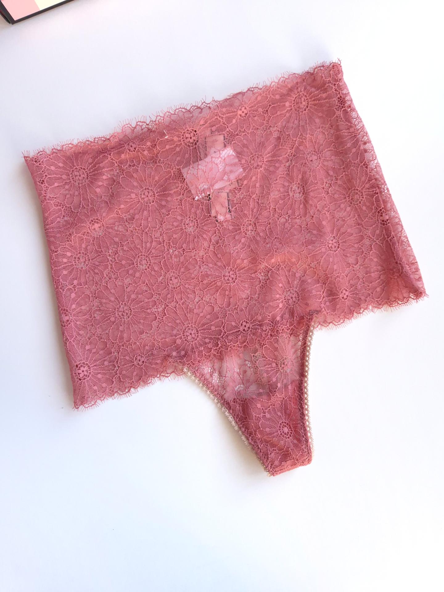 Трусики жіночі гіпюрові Victoria's Secret high waist thong panty А-95 M Рожевий (44) - фото 5