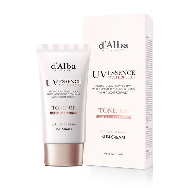 Есенція сонцезахисна D'alba Waterfull Uv Essence Tone-Up Sun Cream гіпоалергенна з тонуючим ефектом 50 мл