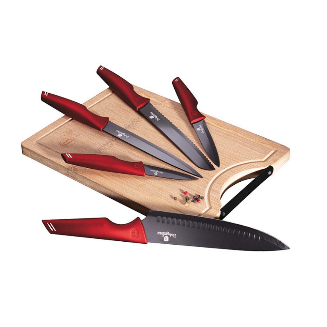 Набор ножей Berlinger Haus Burgundy Metallic Line BH-2704 6 пр. (253787)