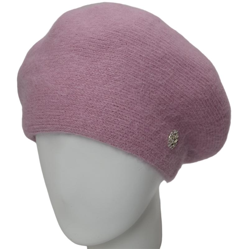 Берет женский ангоровый Novita Афина one size Лиловый