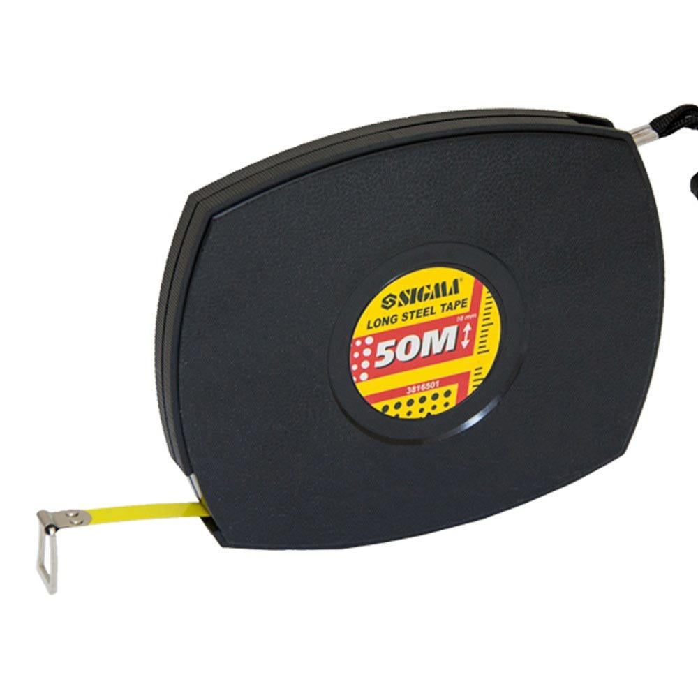 Рулетка стальная Sigma лента 50 м 10 мм Черный (3816501)